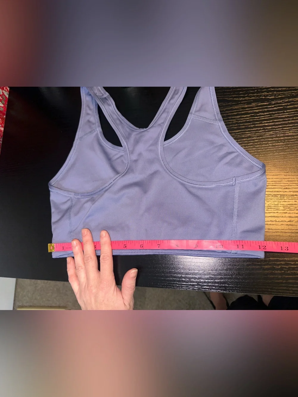 Nike Dri Fit Size Medium Purple Sports Bra with White Logo Swoosh